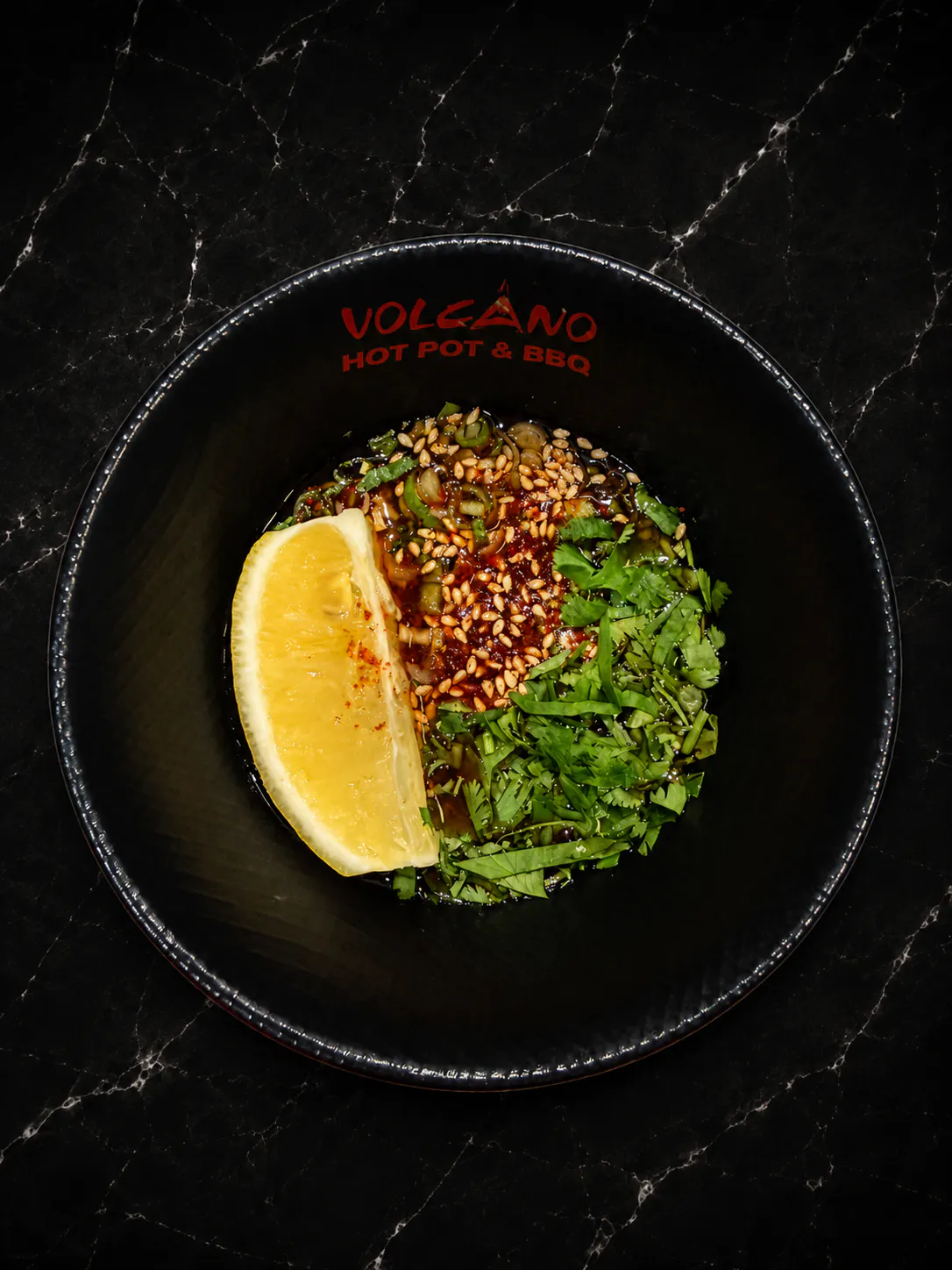 Lemon Cilantro Sesame Sauce at Volcano Hot Pot and BBQ, Asian Fusion Restaurant in Nottingham