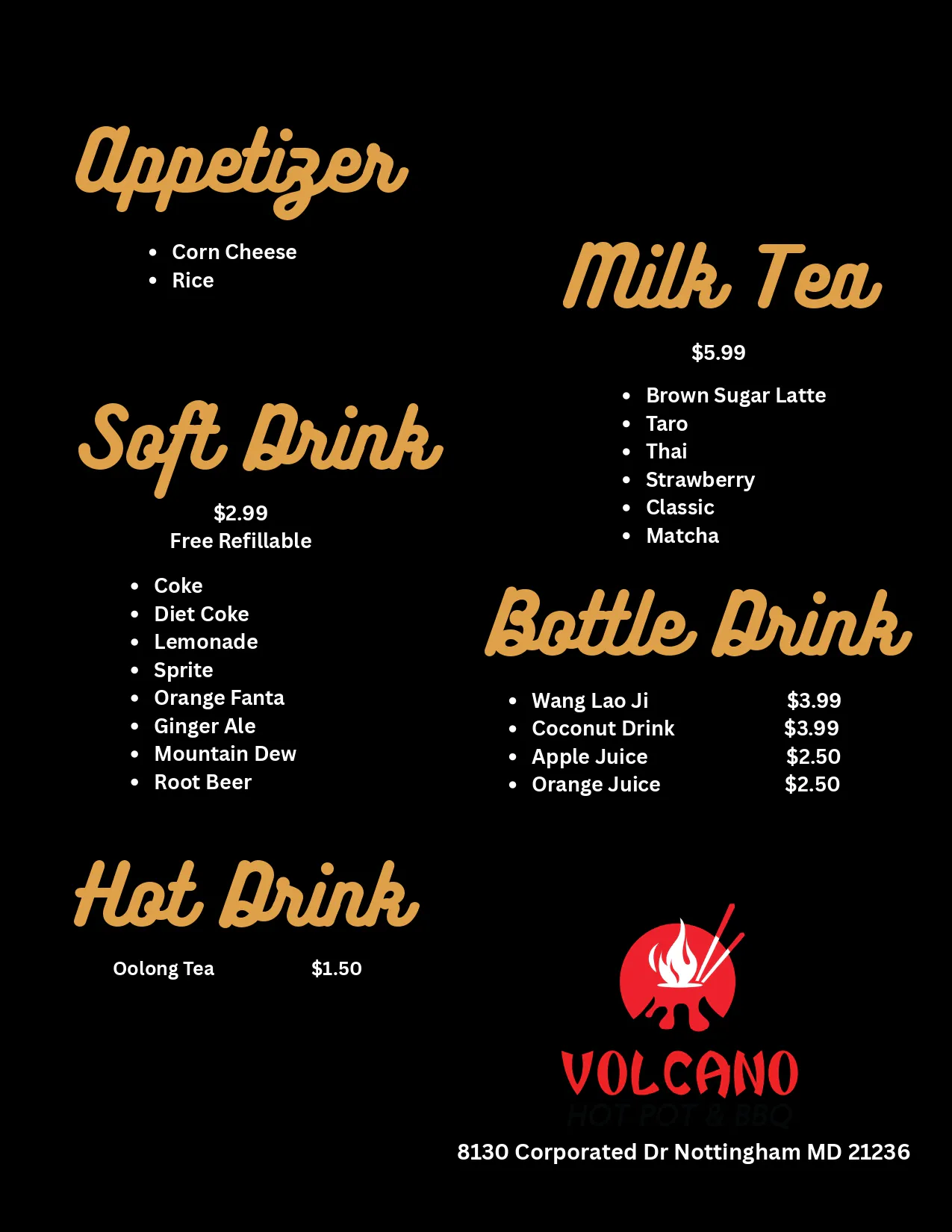 Restaurant menu 6, detailed description provided below